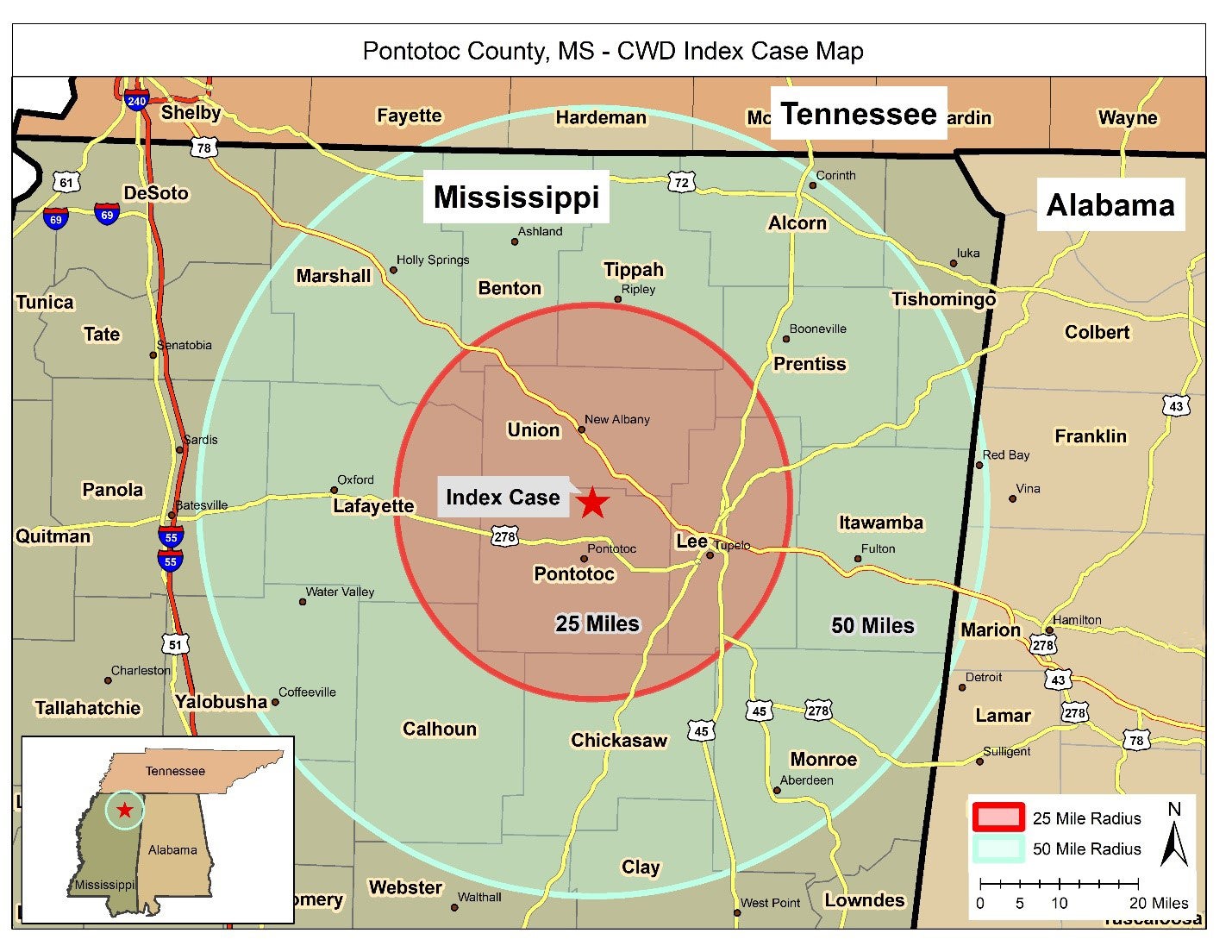 Chronic Wasting Disease Found in Pontotoc County, Mississippi, White