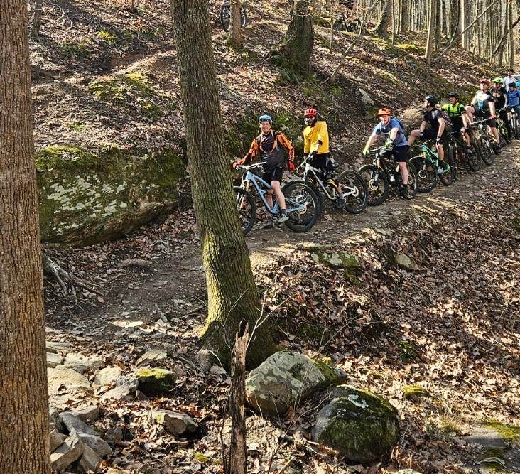 BUMP members used the new trail at Oak Mountain State Park for a group ride on Saturday, February 24, 2024. (Photo courtesy of BUMP)