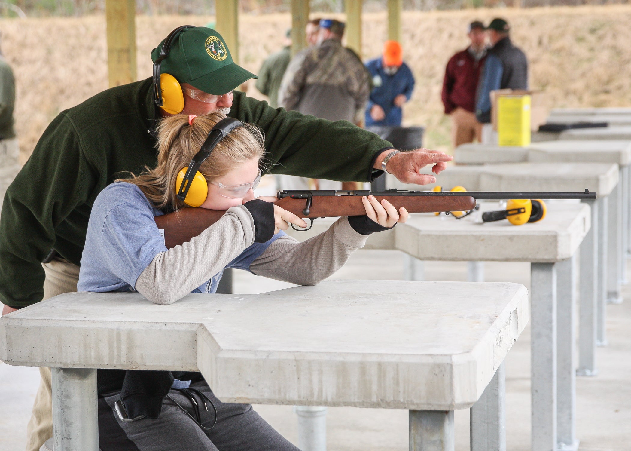 Shooting instruction at the Cahaba River WMA Shooting Range. 