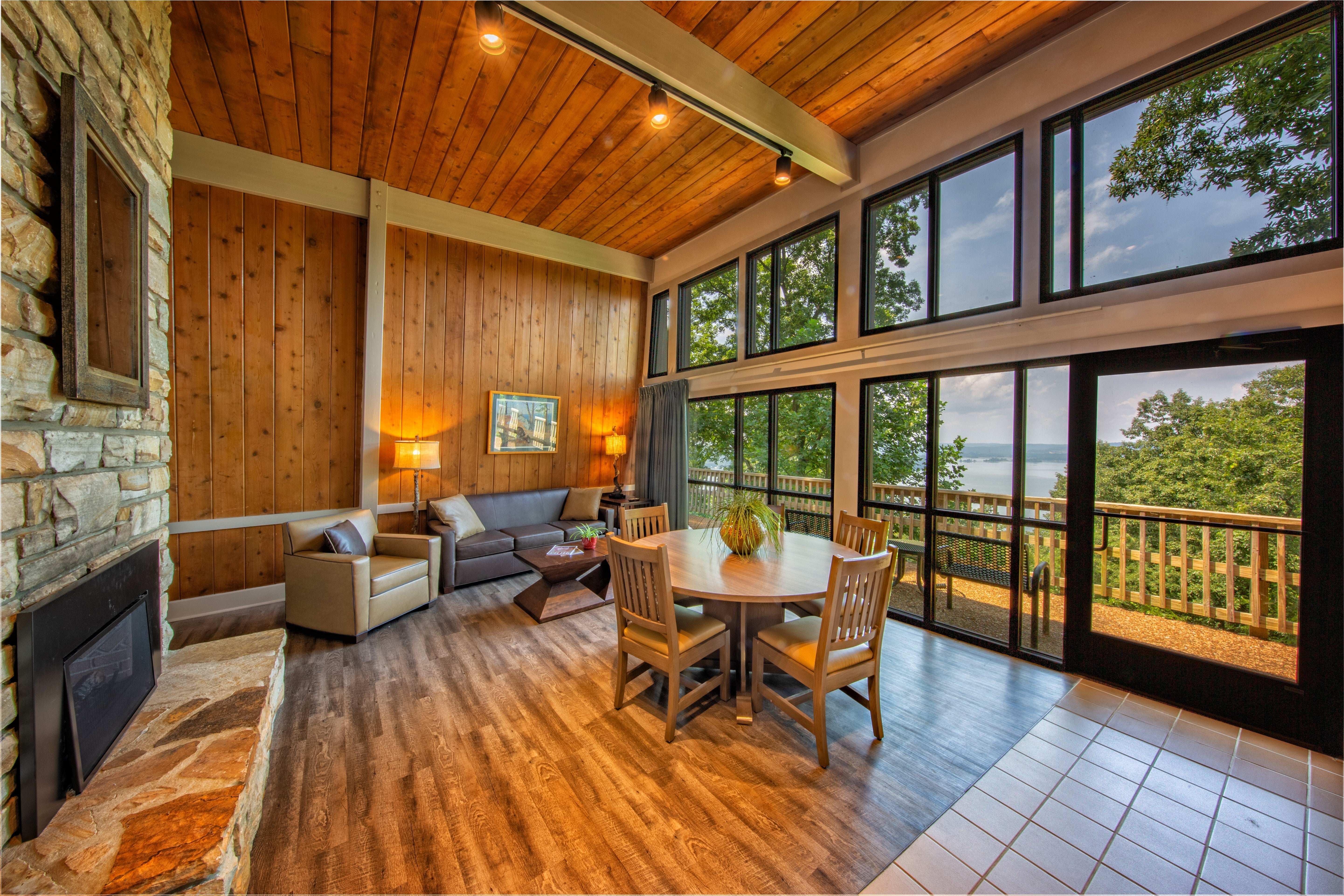 A look inside one of the renovated chalets at Lake Guntersville State Park. (Photo by Mark Munoz Photography)