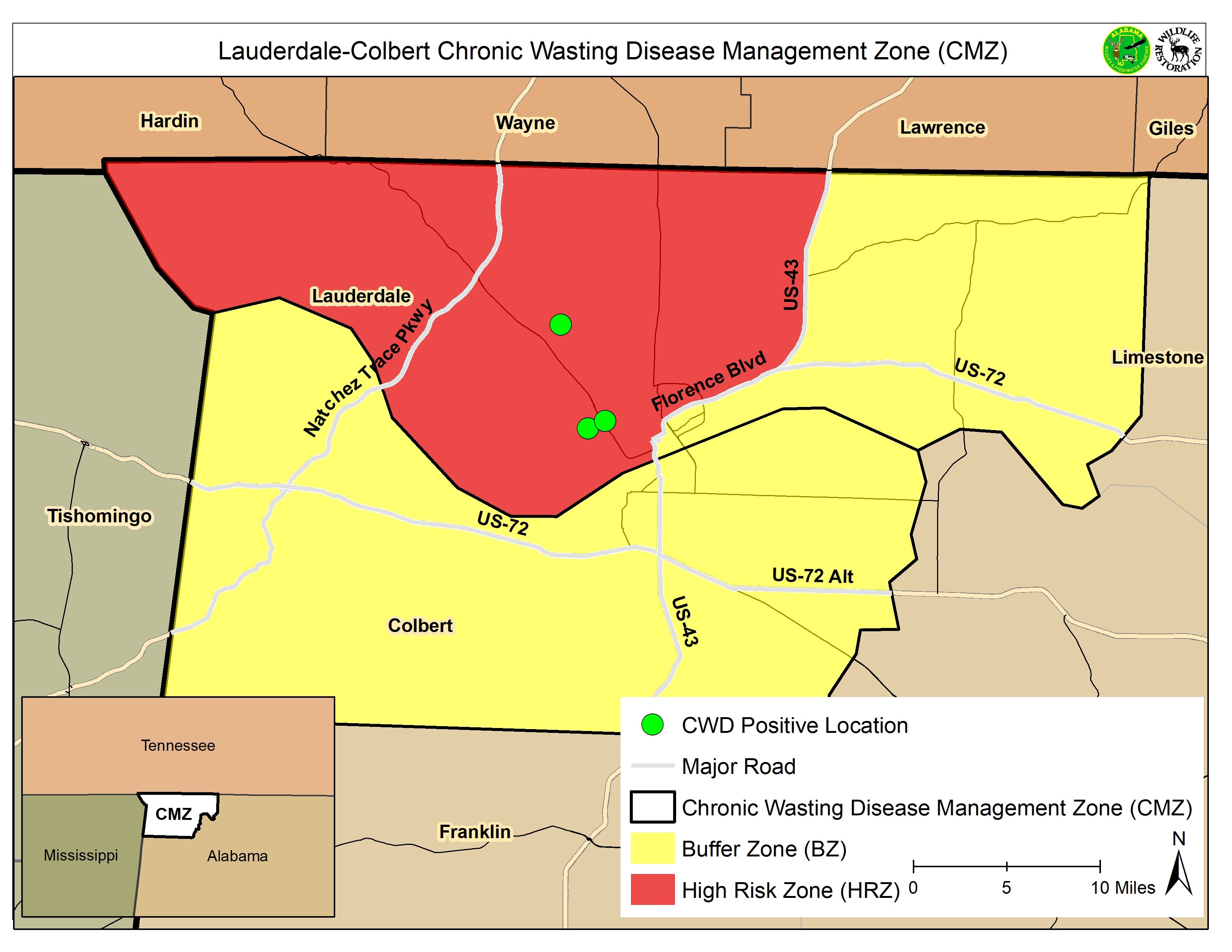 Third Case of CWD Confirmed in Lauderdale County