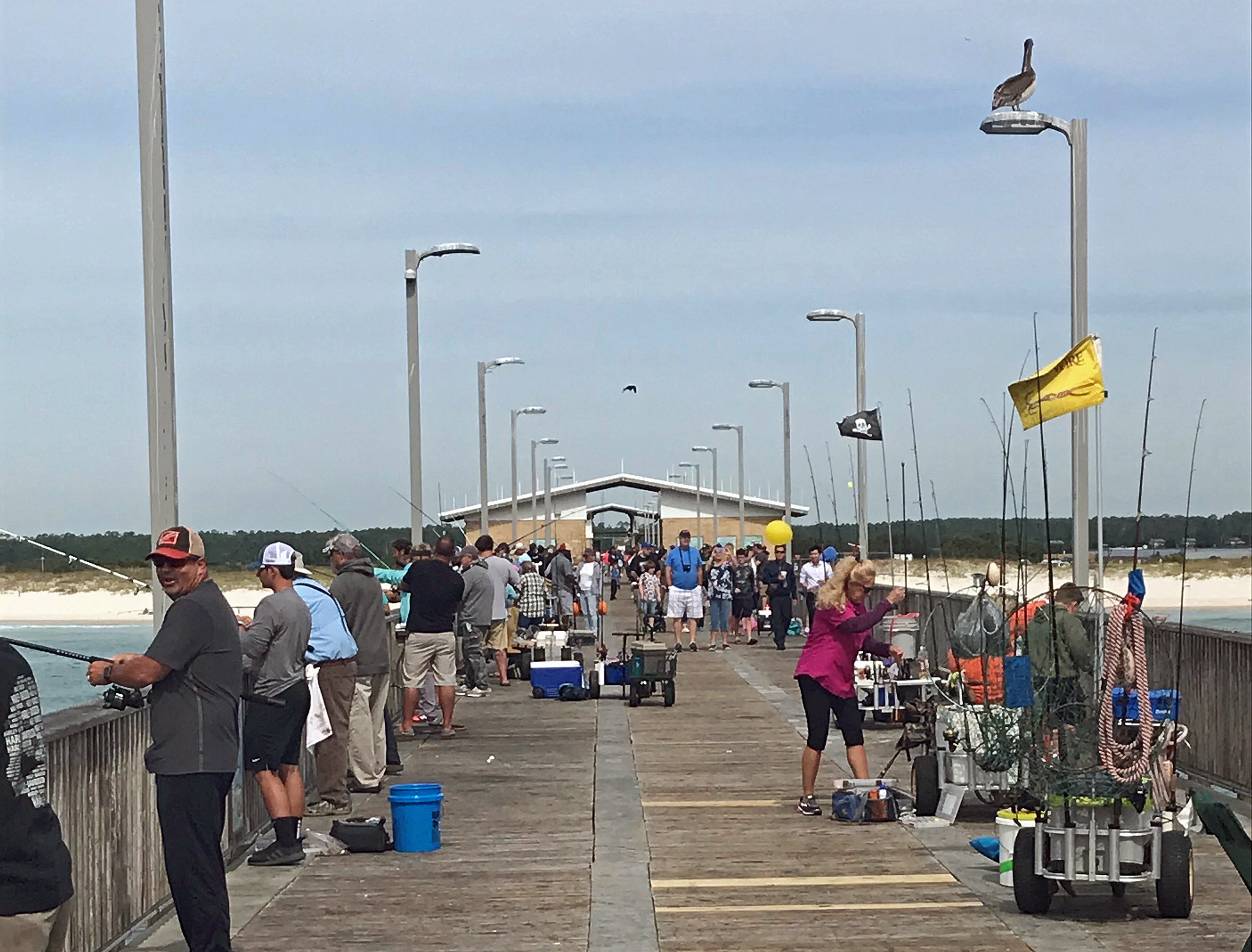 Fishing at Gulf State Park Pier on Fire
