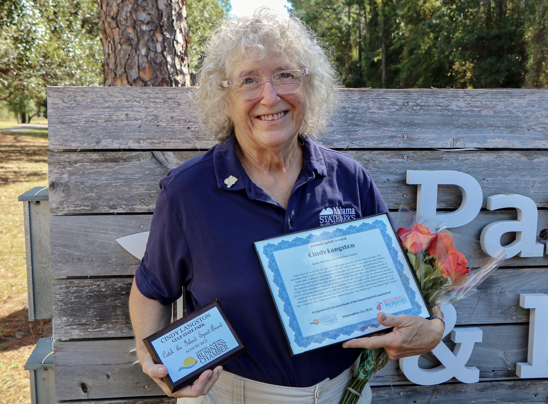 2025 Island Spirit Award recipient Cindy Langston, Events Coordinator with Gulf State Park. Photo courtesy of the Coastal Alabama Business Chamber. 