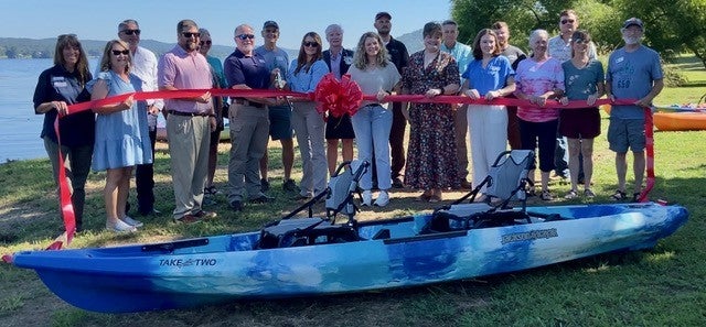 State and local leaders celebrated the addition of a new kayak launch at Lake Guntersville State Park with a ribbon cutting ceremony on Friday, August 29, 2025.